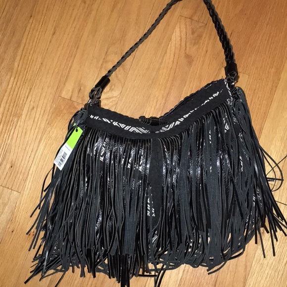 Sold out Sam Edelman black and white fringe purse - Picture 6 of 8
